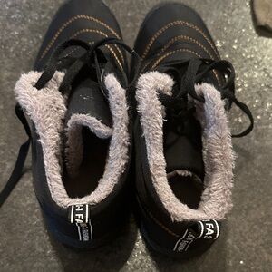 F&F Women's Black Ankle Booties with Faux Fur